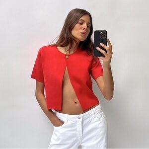 Zara Smooth Knit Crop Cardigan NWT